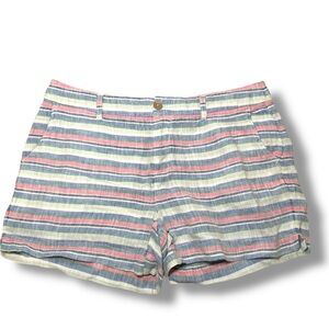 St. Tropez West 100% Linen Striped Shorts – Size 8